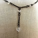 Grey clear crystal Y necklace Gray Photo 1