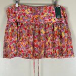 Wild Fable  NWT Pink Floral Tiered Mini Skirt Womens XXL Smocked Cottagecore Boho Photo 1