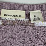DKNY Womens Long Sleeved Buttoned Round Neck Cardigan Purple w/sparkle Sz L Photo 6