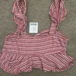 Urban Outfitters  Red and White Crop Tank Top (NWT) Photo 1