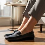 Giani Bernini  Black Leather Loafers. New Photo 0