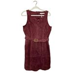 Trina Turk  Wine Country Sultana Belted Suede Mini Dress Size 8 Leather New Photo 1