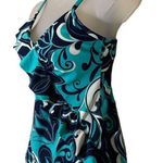 Vintage Jamaica Bay 1990s Ruffled Front Paisley Print Tankini Swim Top 8 Photo 2