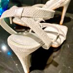Stilettos NWT MYSOFT Silver Sparkly Women's Size:8 Square toe 4” w/ Ankle Strap Photo 6