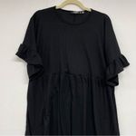 Missguided  Black Ribbed Knit Bell Sleeve Babydoll Mini Dress Women 18 Whimsigoth Photo 1