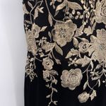 Vintage Y2K Cachet Black Velvet Gold Embroidered Fairy Halter Formal Dress Sz 6 Black Photo 3