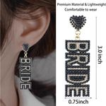 NIB! KIWILEPI Beaded Rhinestone Bride Letter Earrings Photo 1