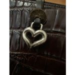 Brighton Vintage Brown Croc Embossed Leather Shoulder Bag Purse Photo 10