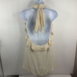 ASTR The Label Size M Blouse Ruffle Halter Neck Tie Open Back Beige Top Women’s Size M Photo 6