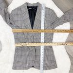 ZARA ‎ Plaid Blazer Jacket Black White Tan 2 Photo 10