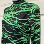 Green Lightning Turtleneck Long Sleeve Glove Party Mini Dress Size L Photo 3