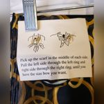 NEW Elegant Accents Black and Gold Scarf, Scarf Clip, And Earrings Black Photo 2