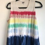 Lands End Womens Rainbow Tie Dye Cotton Jersey Swim Cover SIZE M Medium Pride Blue Photo 2
