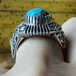 Natural Blue Moon Turquoise Sterling Silver Ring Size 7 Photo 1
