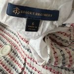 Brooks Brothers Sheath Dress Size 6 White Multicolor Striped Embroidered Classic Photo 7