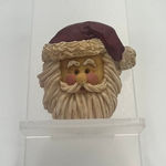 Vintage Cute Santa Claus Face Christmas Holiday Brooch Pin Festive Accessory Brown Photo 0