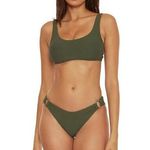 BECCA by Rebecca virtue BECCA Rebecca Virtue Harley Rib Green Strappy Scoop Bikini Top M Photo 0