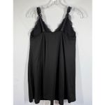 Flora Nikrooz FN  black tank lace chemise nightgown size large 33" length Photo 5
