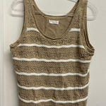 LC Lauren Conrad Tan and White Striped Knit Vest or Tank Top Photo 0