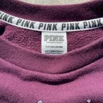PINK - Victoria's Secret Victorias Secret PINK Burgundy Purple Rhinestone Crewneck Sweater Size Small Photo 2