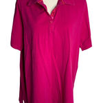 Catherines  Short Sleeve Polo Shirt 14 Pink Buttons Collared Stretch Knit Photo 0