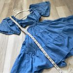 Free People  Dress cross of sunlight cutout mini womens Blue (xsmall) party linen Photo 8