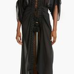 Ramy Brook Raelynn Black Lace Trip Swim Coverup Kimono Photo 0
