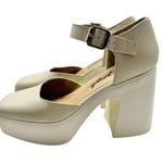 Free People Gwen Platform Mary Janes Moonlight White Chunky Heel Y2K Sz 40/9.5 Photo 1