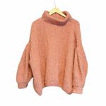 Free People  Oasis Oversized Tunic Sweater Chunky Knit Pink Fuzzy Photo 2