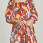 Elizabeth and James  Floral Print Gauze Off Shoulder Mini Dress XS Photo 0