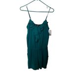 Forever 21   Women's Thin Strap Teal Rayon Romper With Pockets Sz L NWT Photo 1
