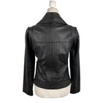 Michael Kors  Missy Wing Collar Black Leather Moto Jacket Size XS $695 Photo 9