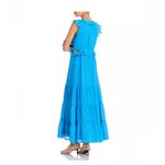 AQUA Auqua Brand women's Blue tiered Ruffle Maxi dress w waist cut outs sz medium Photo 1