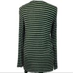 Pink Rose Knit Cardigan Sweater Olive White Stripe Flyaway Women's Size Medium Photo 13