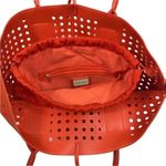 MODA LUXE Orange Vegan Leather Tote Bag Canvas Pouch Resort Boho Preppy Cottage Orange Photo 6