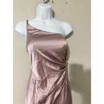 REVELRY Jade Satin One Shoulder Ruched Satin Maxi Dress Mauve Size 0 Pink Photo 2