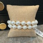 Elegant White Pearl Double Strand Bracelet Photo 0