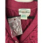 Arancrafts Ireland 100% Merino Wool Burgundy Maroon Knit Cardigan Small NEW Red Photo 3