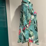 Free People NWT Sandrine Rose Hawaii luau floral snap button top turquoise XS Photo 3