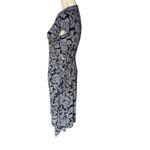 Loft Women's M Navy Blue Floral Wrap Dress Knee Length Casual Photo 4