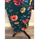 ZARA Asymmetrical Floral Dress Bodycon Midi Green Large L Photo 5