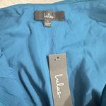 Lulus  Mini Dress Women's L Teal Blue Satin One Shoulder Ruched Sleeveless New Photo 4