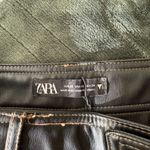 ZARA  Women’s Faux Leather Brown Stitching Pants Size XS Photo 4