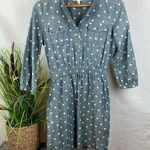 Brooks Brothers  Cotton Blue & White Polka Dot Half Sleeve Mini Shirt Dress 4 Photo 0
