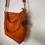 MICHAEL Michael Kors Soft Orange Leather Gold Chain Shoulder/Crossbody/Hand Bag Photo 3