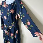 Cupcakes and Cashmere Blue Floral Print Crew Neck Romper Women's 6 Photo 1