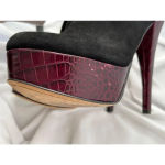 Alejandro ingelmo Black Suede Purple Platform Bootie heels Size 39 Photo 8