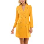 Sharagano NWT  Long Sleeve  Double Breated Coat Dress In Apricot Photo 1