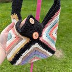 Multicolor Crochet Shoulder Bag Black Photo 1