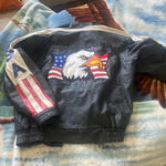 Vintage leather veteran of foreign wars bomber jacket XL Black Photo 6